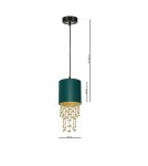 Glamour pendant lamps - Milagro ALMERIA GREEN/GOLD 1xE27 pendant lamp MLP6449 - product 7