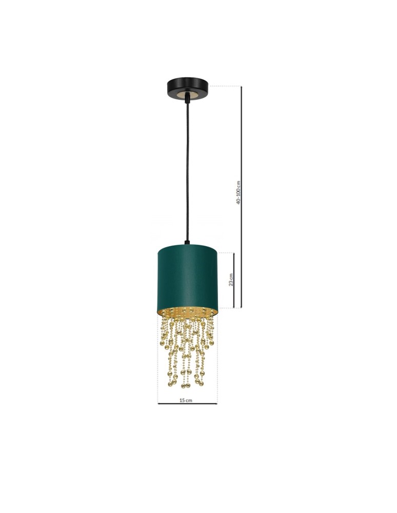 Glamour pendant lamps - Milagro ALMERIA GREEN/GOLD 1xE27 pendant lamp MLP6449 - product kolory-swiatla.pl 7