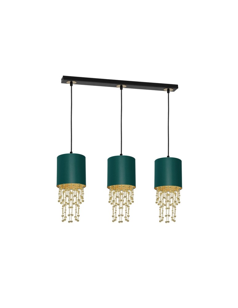 Glamour pendant lamps - Milagro ALMERIA GREEN/GOLD pendant lamp 3xE27 MLP64500 - product kolory-swiatla.pl 2