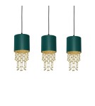 Glamour pendant lamps - Milagro ALMERIA GREEN/GOLD pendant lamp 3xE27 MLP64500 - product 3