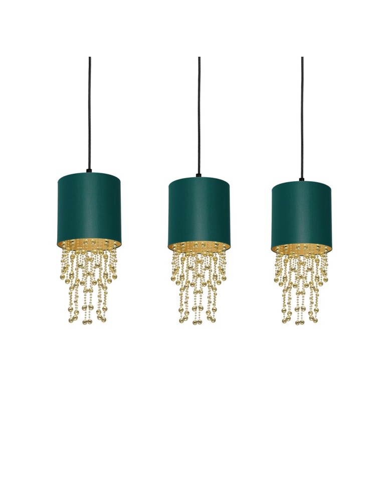 Glamour pendant lamps - Milagro ALMERIA GREEN/GOLD pendant lamp 3xE27 MLP64500 - product kolory-swiatla.pl 3