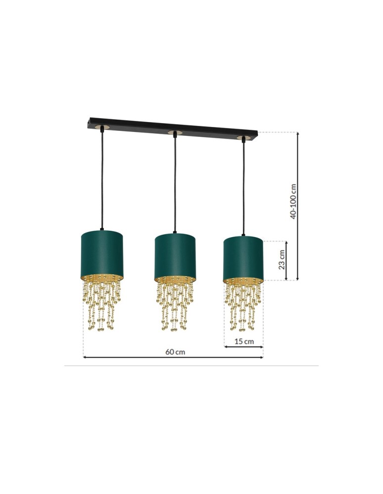 Glamour pendant lamps - Milagro ALMERIA GREEN/GOLD pendant lamp 3xE27 MLP64500 - product kolory-swiatla.pl 7