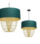 Glamour pendant lamps - Milagro ALMERIA GREEN/GOLD 1xE27 pendant lamp MLP6452 - product 1