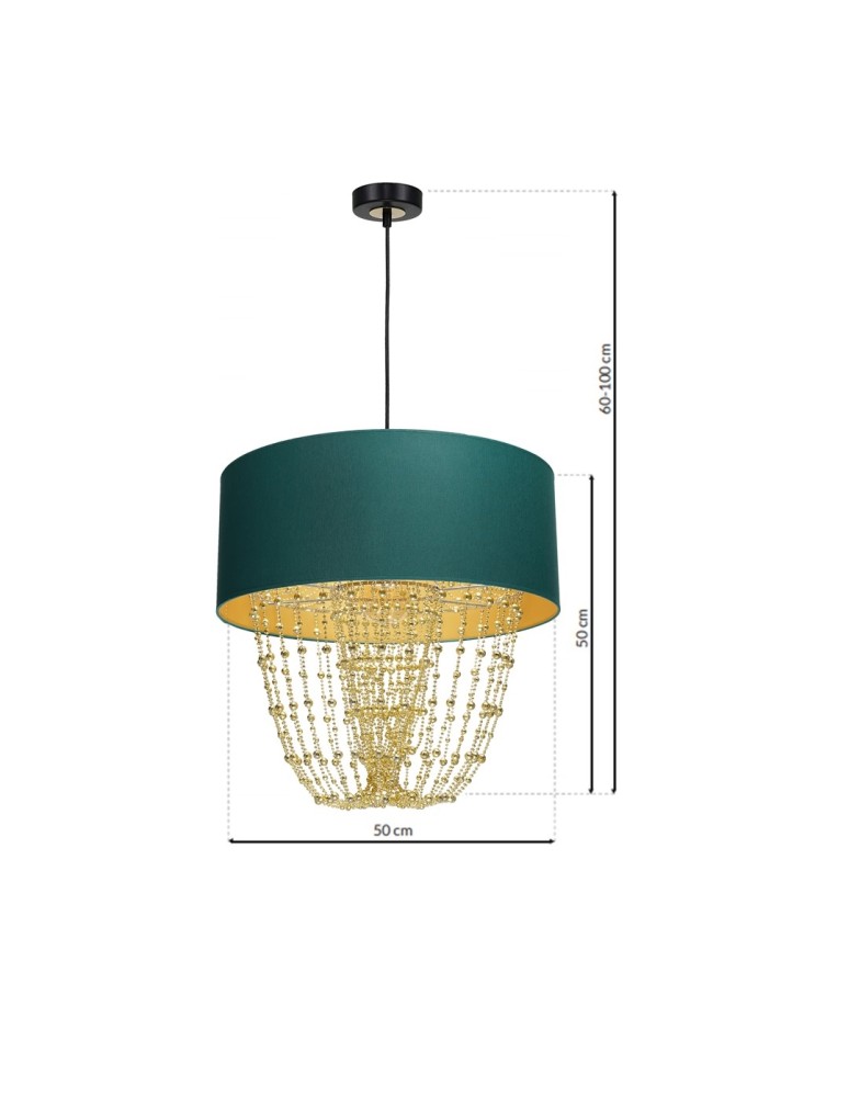 Glamour pendant lamps - Milagro ALMERIA GREEN/GOLD 1xE27 pendant lamp MLP6452 - product kolory-swiatla.pl 7