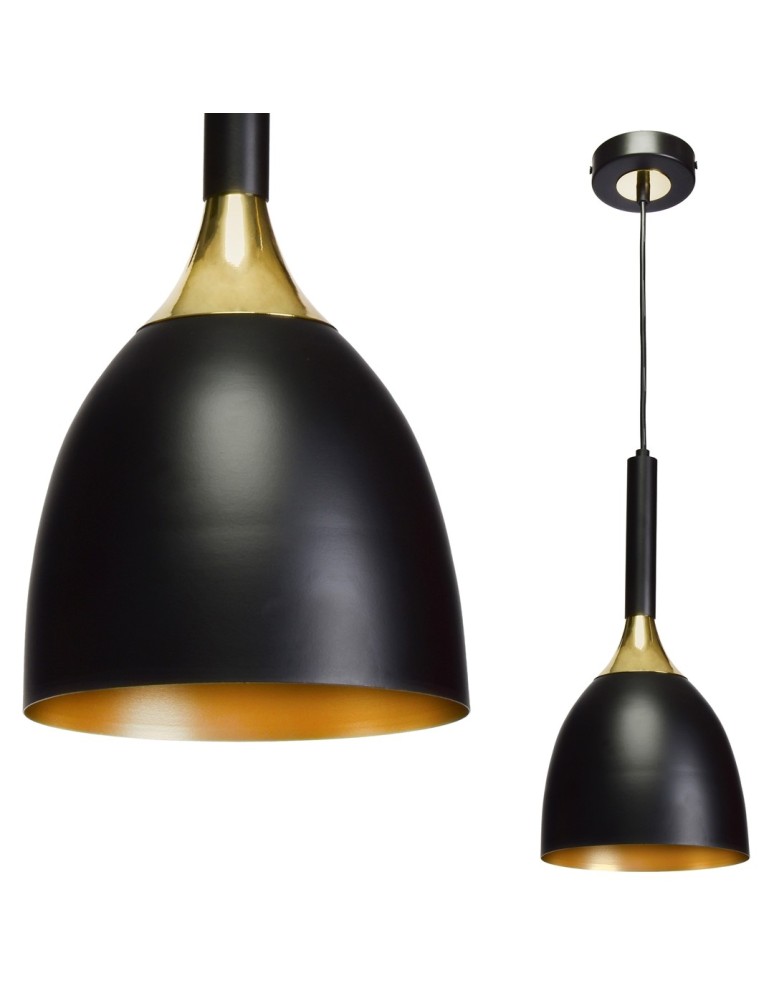 Pendant lamps - Milagro CLARK BLACK/GOLD 1xE27 pendant lamp MLP6221 - product kolory-swiatla.pl 1