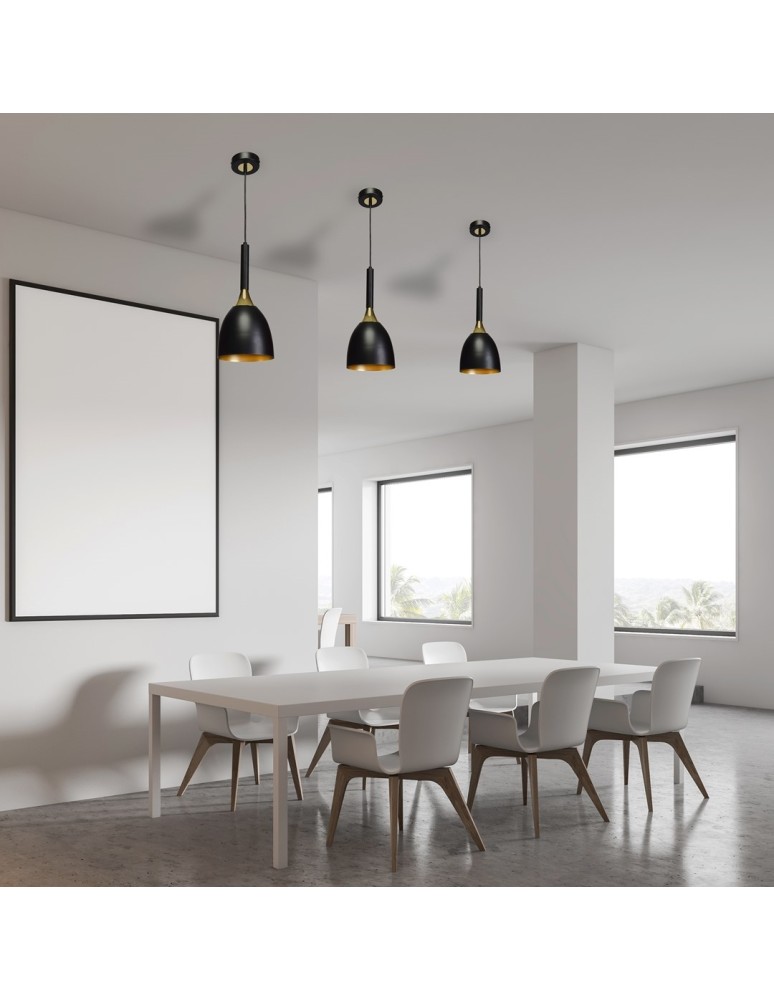 Milagro Lampa wisząca CLARK BLACK/GOLD 1xE27 MLP6221