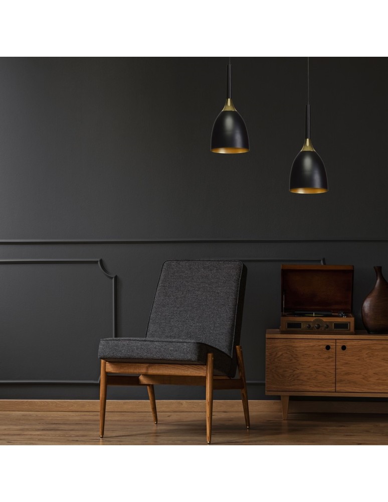 Pendant lamps - Milagro CLARK BLACK/GOLD 1xE27 pendant lamp MLP6221 - product kolory-swiatla.pl 7