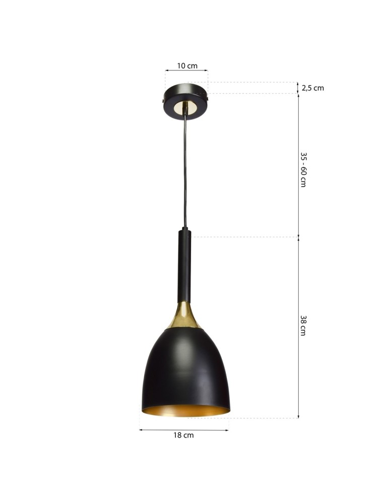 Milagro Lampa wisząca CLARK BLACK/GOLD 1xE27 MLP6221