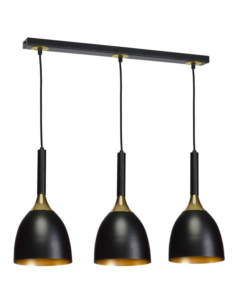 Pendant lamps - Milagro CLARK BLACK/GOLD pendant lamp 3xE27 MLP6222 - product kolory-swiatla.pl 2