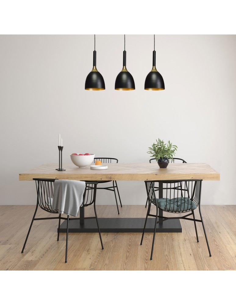 Pendant lamps - Milagro CLARK BLACK/GOLD pendant lamp 3xE27 MLP6222 - product kolory-swiatla.pl 7