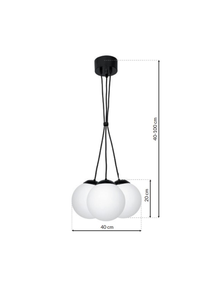 Pendant lamps - Milagro LIMA BLACK 3xE14 pendant lamp MLP6523 - product kolory-swiatla.pl 7