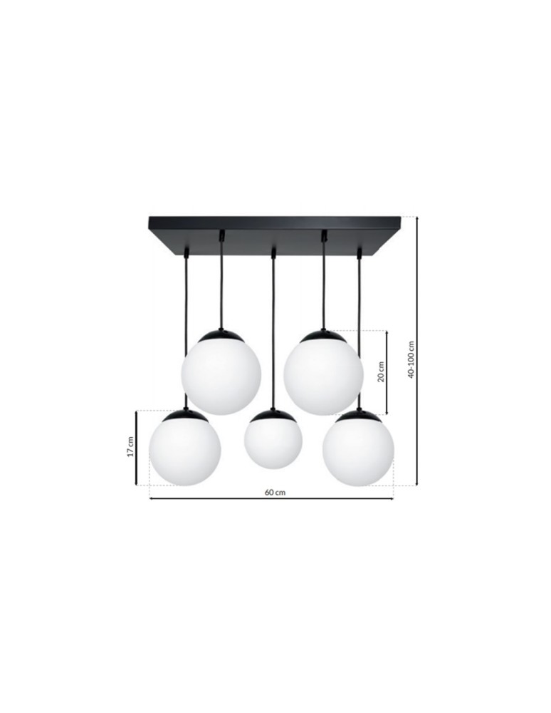 Milagro Lampa wisząca LIMA BLACK 5xE14 MLP6525 Milagro Lampa wisząca LIMA BLACK 5xE14 MLP6525