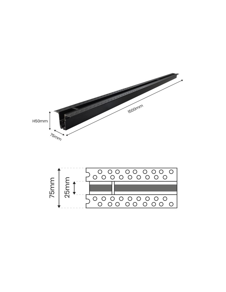 Magnetic rails - Milagro MAGNETIC TRACK flush mount rail ML6631 - product kolory-swiatla.pl 3