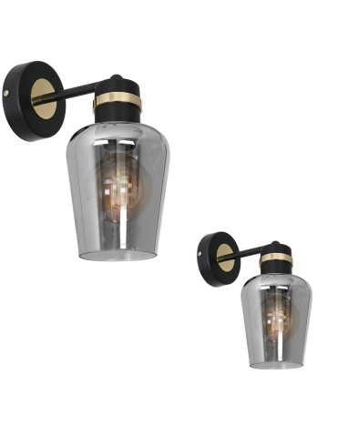 Milagro Wall lamp RICHMOND BLACK / GOLD 1xE27 MLP6536