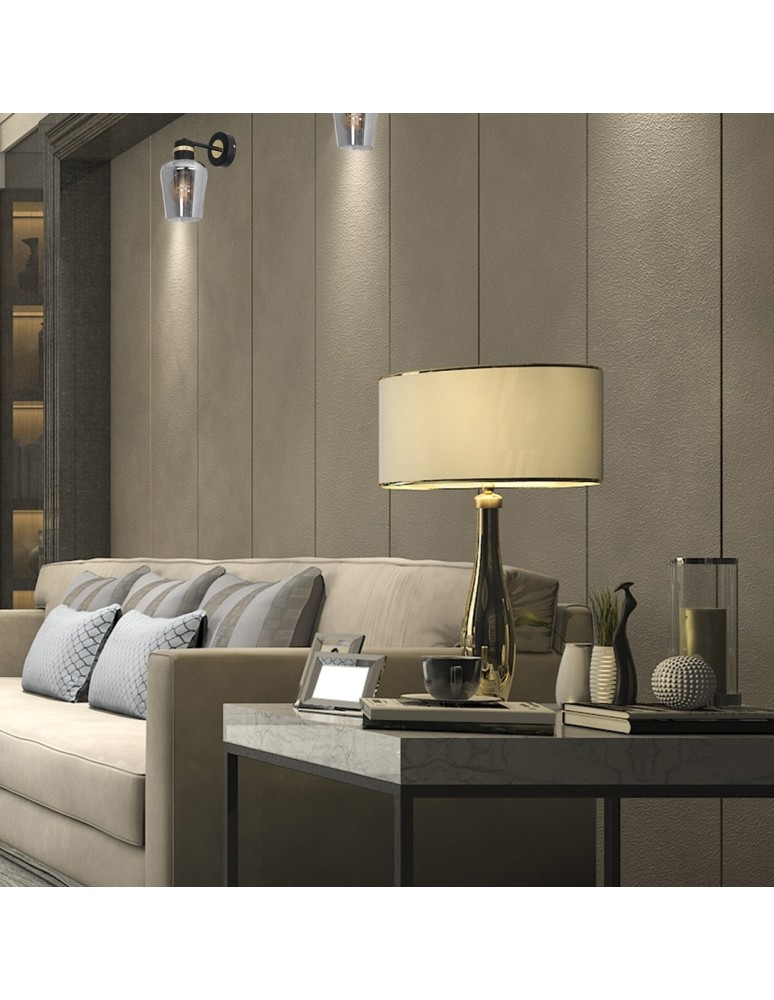 Wall lamps - Milagro Wall lamp RICHMOND BLACK / GOLD 1xE27 MLP6536 - product kolory-swiatla.pl 5