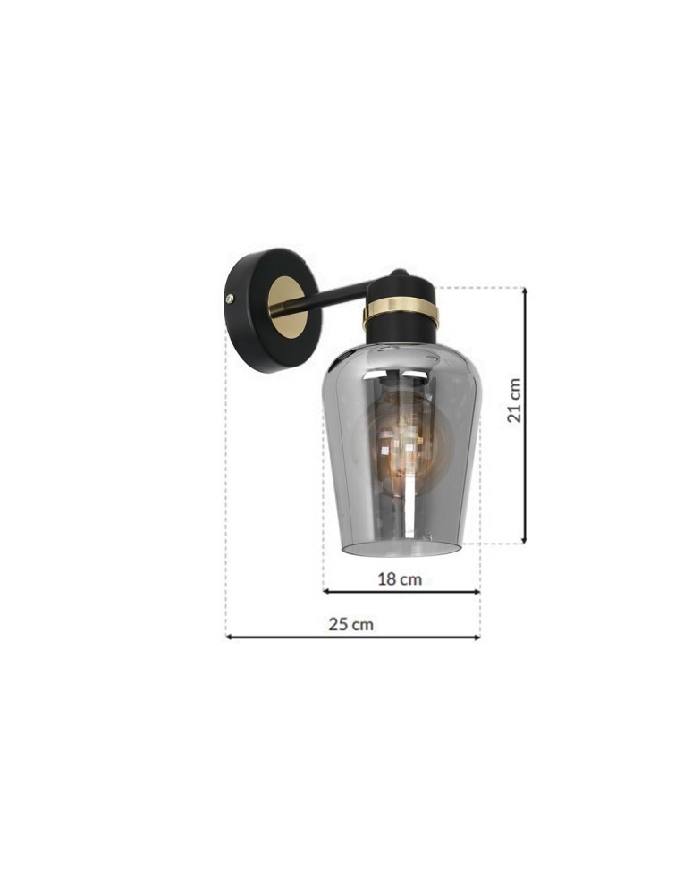 Wall lamps - Milagro Wall lamp RICHMOND BLACK / GOLD 1xE27 MLP6536 - product kolory-swiatla.pl 7