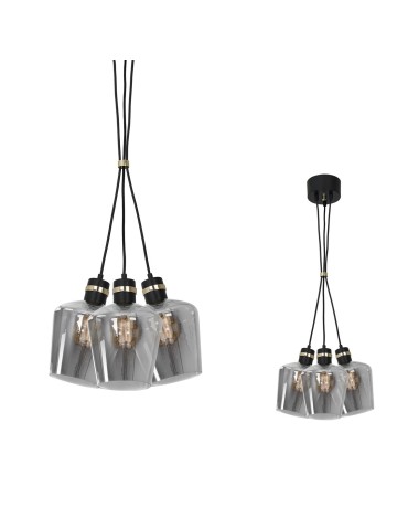 Milagro RICHMOND BLACK / GOLD 3xE27 Suffolk pendant lamp MLP65400
