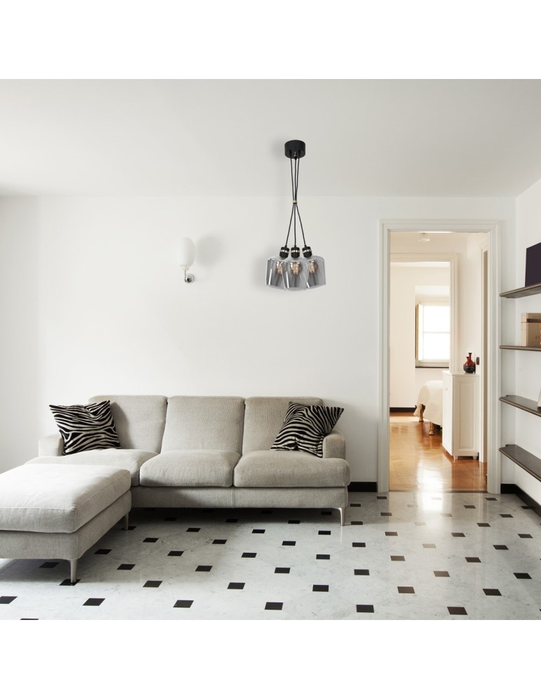 Milagro Lampa wisząca RICHMOND BLACK / GOLD 3xE27  Supeł MLP65400