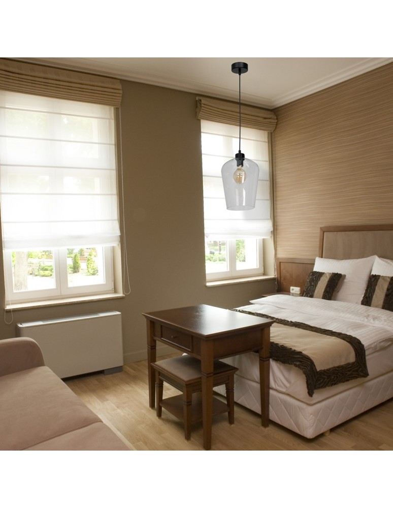 Pendant lamps - Milagro SANTIAGO CLEAR 1xE27 pendant lamp MLP6605 - product kolory-swiatla.pl 6