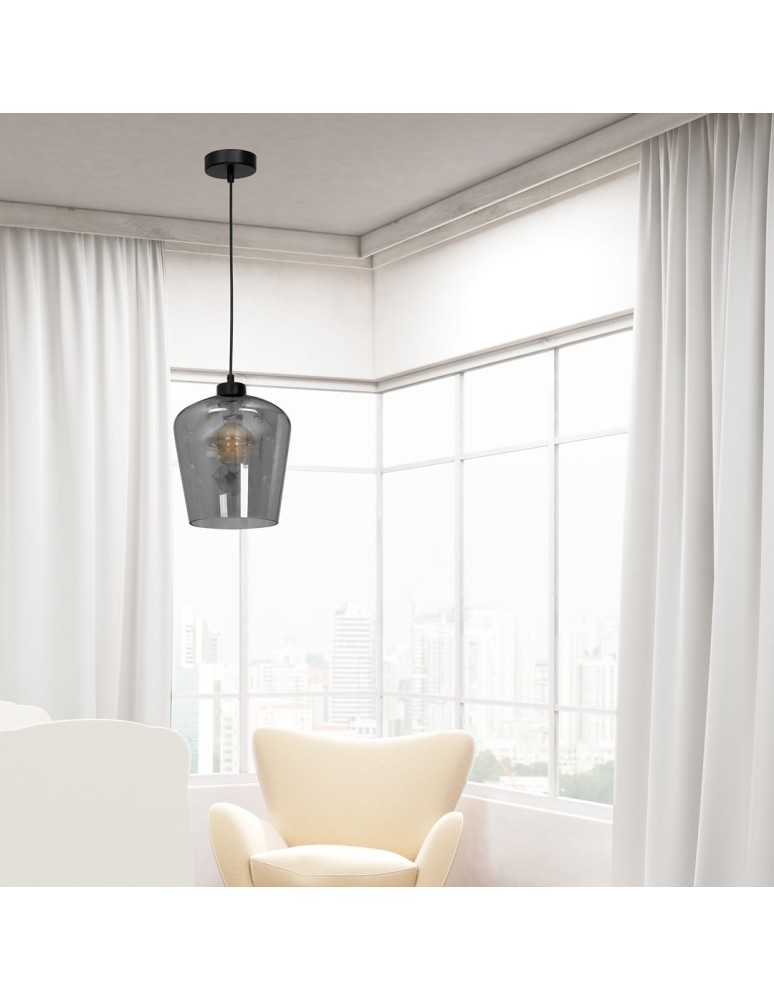 Pendant lamps - Milagro SANTIAGO SMOKED 1xE27 pendant lamp MLP6606 - product kolory-swiatla.pl 5