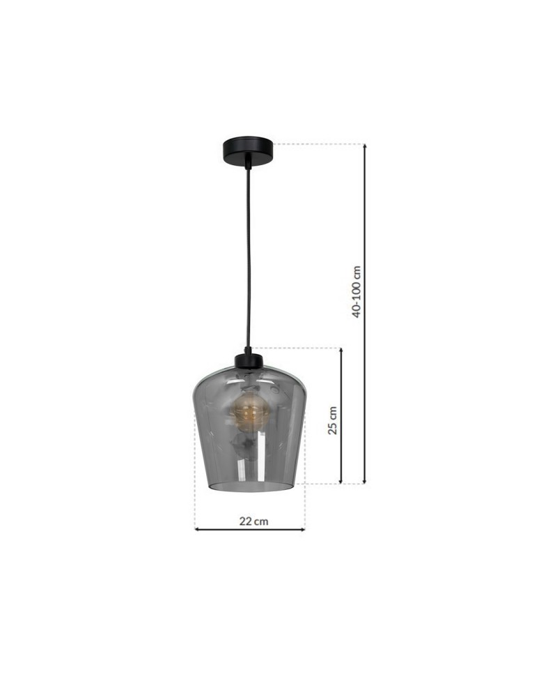 Pendant lamps - Milagro SANTIAGO SMOKED 1xE27 pendant lamp MLP6606 - product kolory-swiatla.pl 7