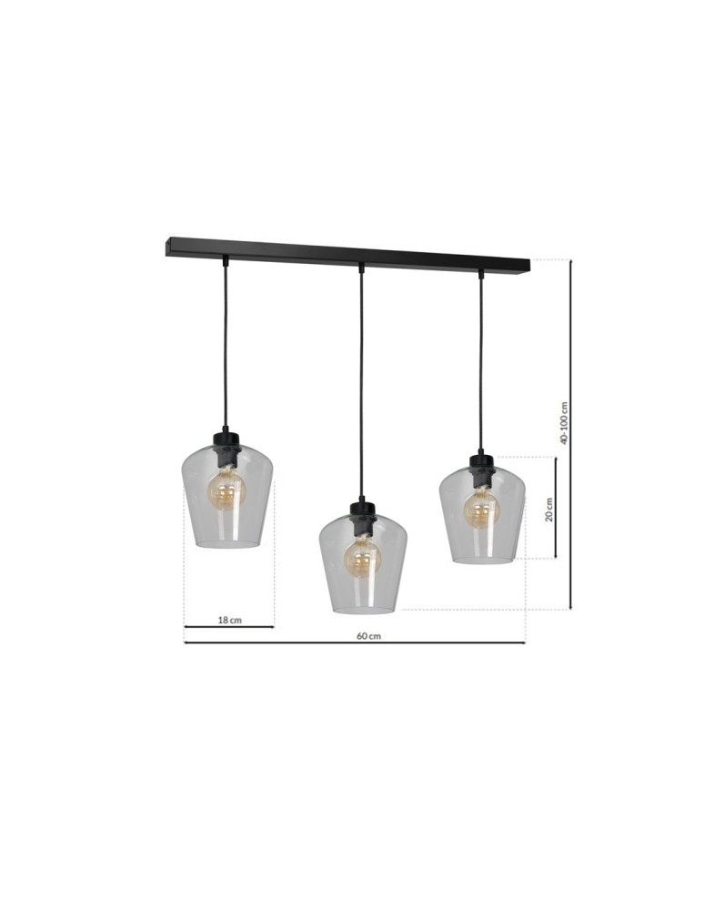 Pendant lamps - Milagro SANTIAGO CLEAR 3xE27 pendant lamp MLP6608 - product kolory-swiatla.pl 7