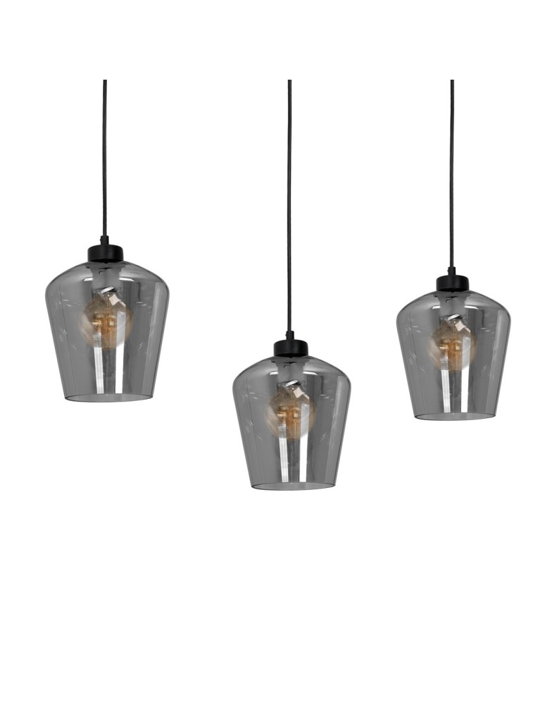 Milagro Lampa wisząca SANTIAGO SMOKED 3xE27 MLP6609