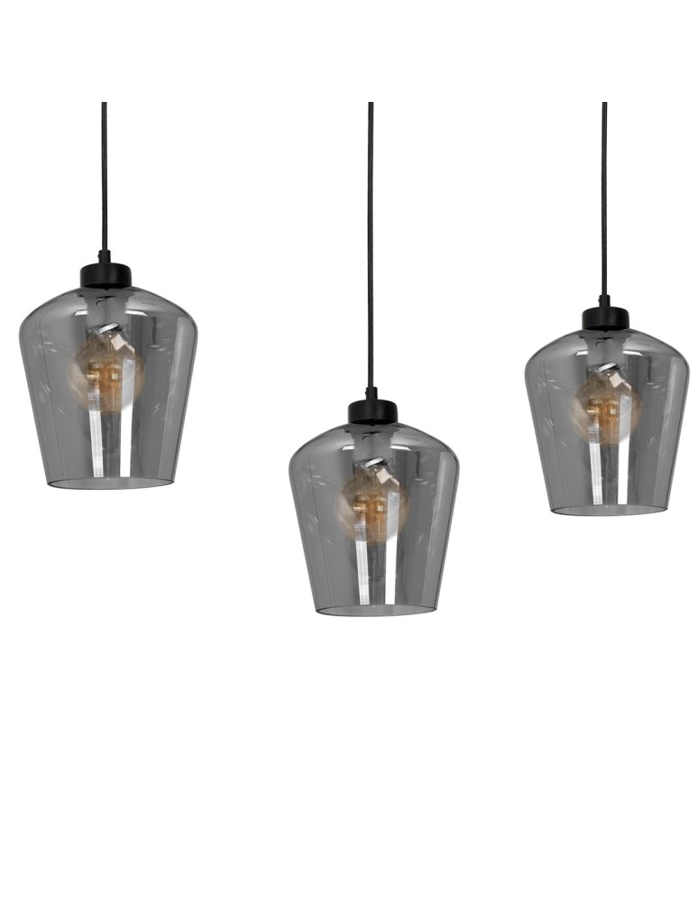 Pendant lamps - Milagro SANTIAGO SMOKED 3xE27 pendant lamp MLP6609 - product kolory-swiatla.pl 4