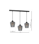 Pendant lamps - Milagro SANTIAGO SMOKED 3xE27 pendant lamp MLP6609 - product 7