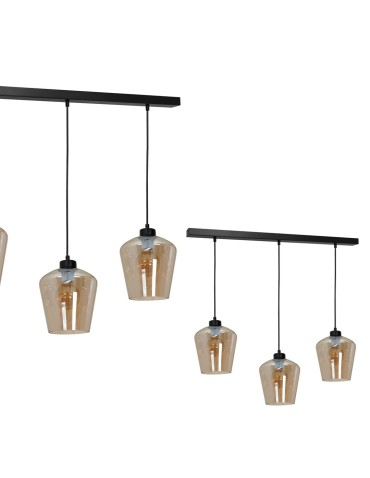 Milagro SANTIAGO AMBER 3xE27 pendant lamp MLP6610
