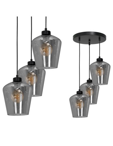 Milagro SANTIAGO SMOKED 3xE27 pendant lamp MLP6612