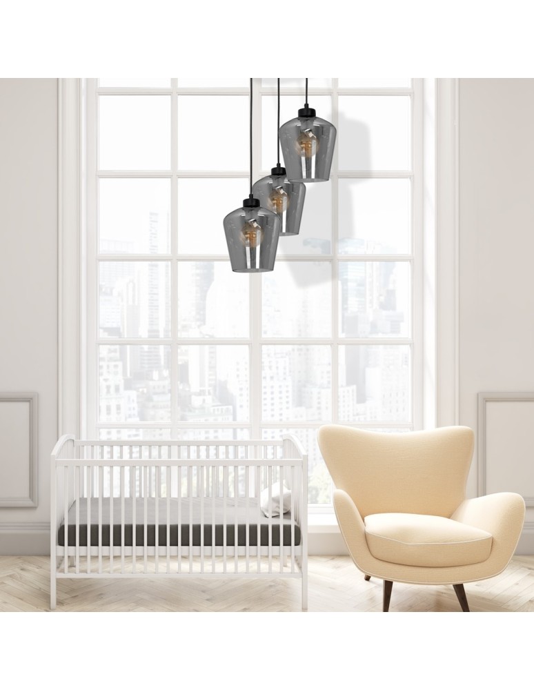 Milagro Lampa wisząca SANTIAGO SMOKED 3xE27 MLP6612