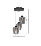 Milagro Lampa wisząca SANTIAGO SMOKED 3xE27 MLP6612