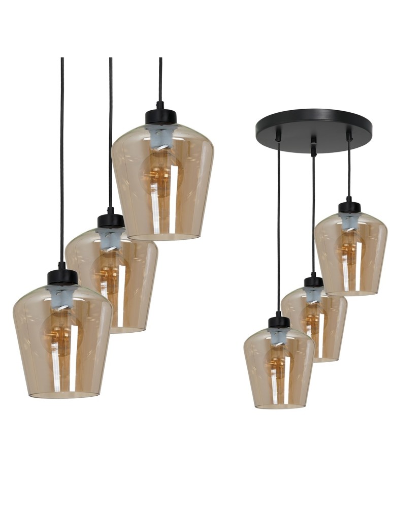 Milagro Lampa wisząca SANTIAGO AMBER 3xE27 MLP6613