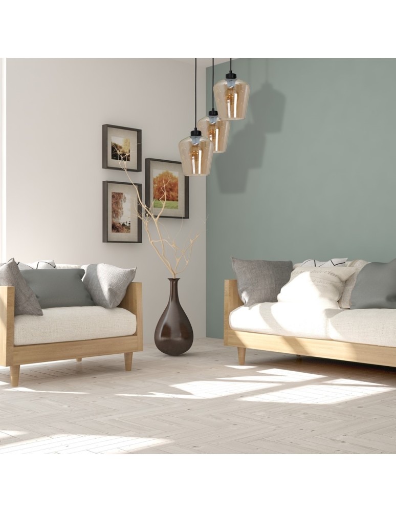 Milagro Lampa wisząca SANTIAGO AMBER 3xE27 MLP6613
