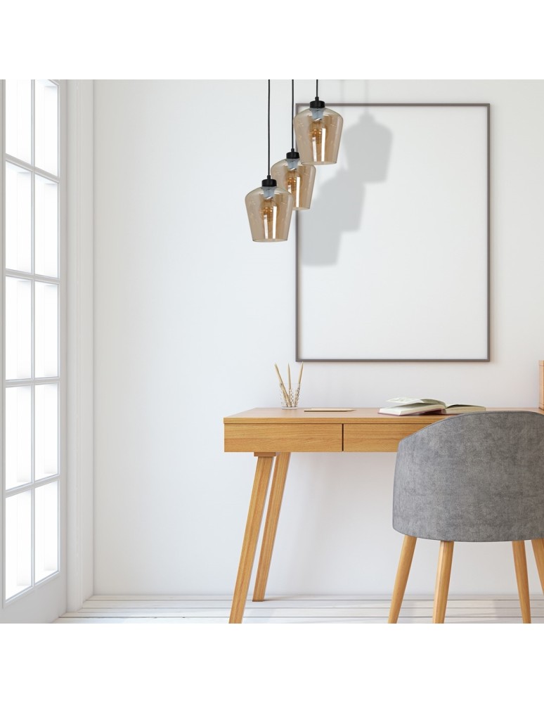 Milagro Lampa wisząca SANTIAGO AMBER 3xE27 MLP6613