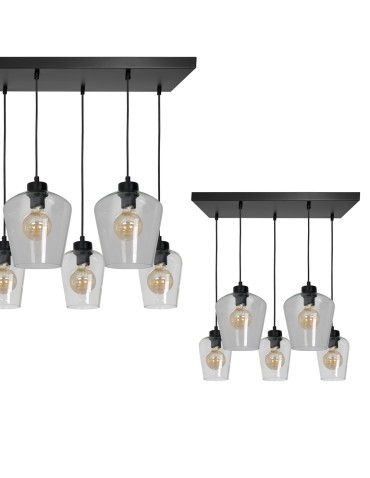 Milagro SANTIAGO CLEAR 5xE27 pendant lamp MLP6615