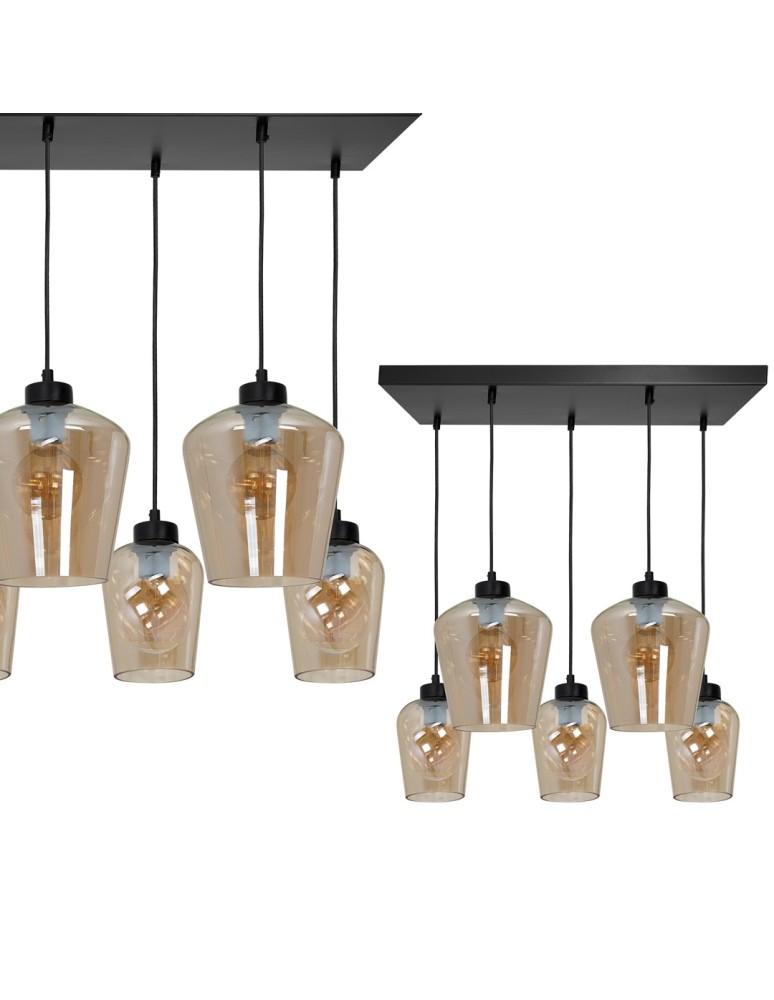 Milagro Lampa wisząca SANTIAGO AMBER 5xE27 MLP6617