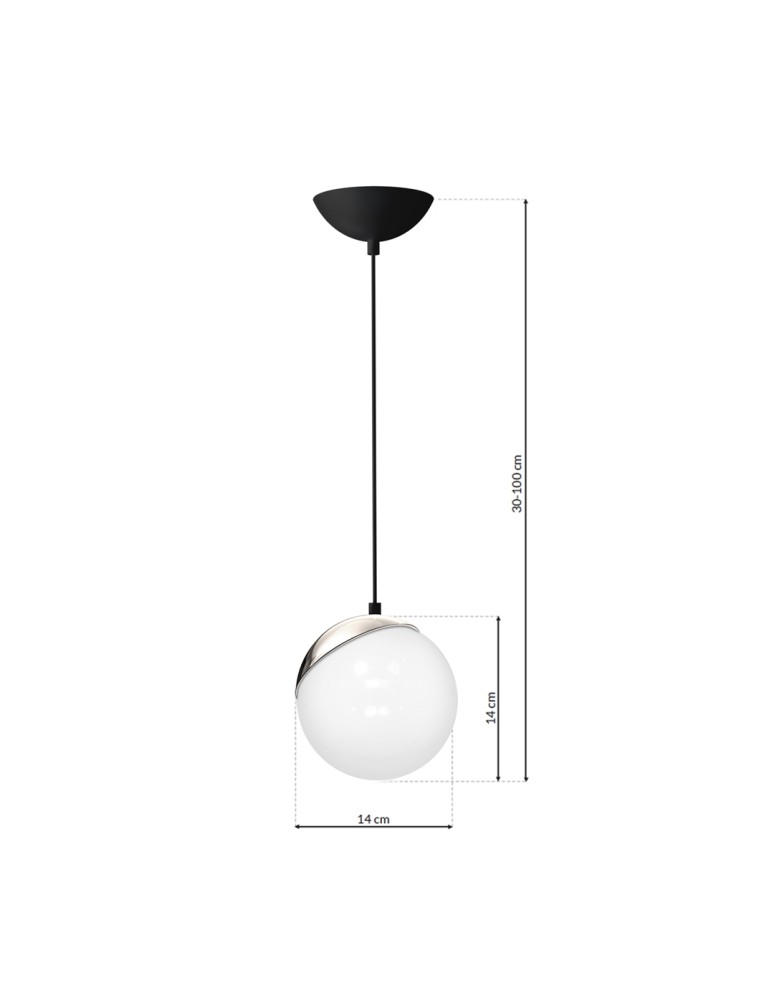 Milagro Lampa wisząca SFERA BLACK/CHROME 1xE14 MLP4673