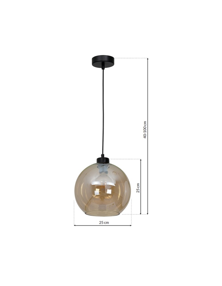 Pendant lamps - Milagro SOFIA AMBER 1xE27 pendant lamp MLP6578 - product kolory-swiatla.pl 7