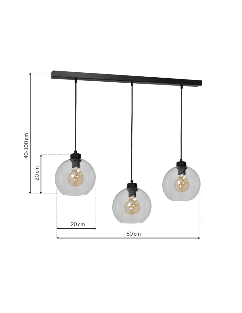 Pendant lamps - Milagro SOFIA CLEAR 3xE27 pendant lamp MLP6579 - product kolory-swiatla.pl 7