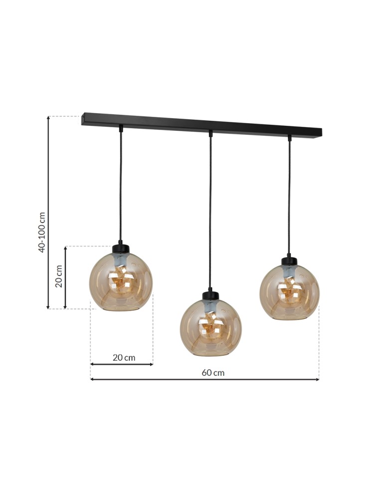 Milagro Lampa wisząca SOFIA AMBER 3xE27 MLP6581