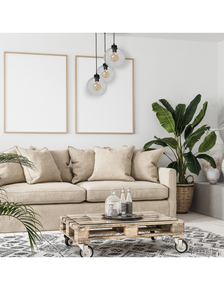 Pendant lamps - Milagro SOFIA CLEAR 3xE27 pendant lamp MLP6582 - product kolory-swiatla.pl 6