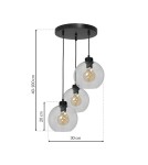 Pendant lamps - Milagro SOFIA CLEAR 3xE27 pendant lamp MLP6582 - product 7