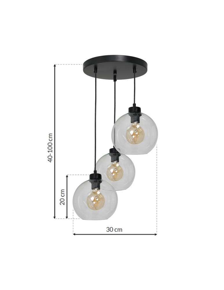 Pendant lamps - Milagro SOFIA CLEAR 3xE27 pendant lamp MLP6582 - product kolory-swiatla.pl 7