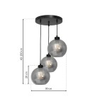 Milagro Lampa wisząca SOFIA SMOKED 3xE27 MLP6583