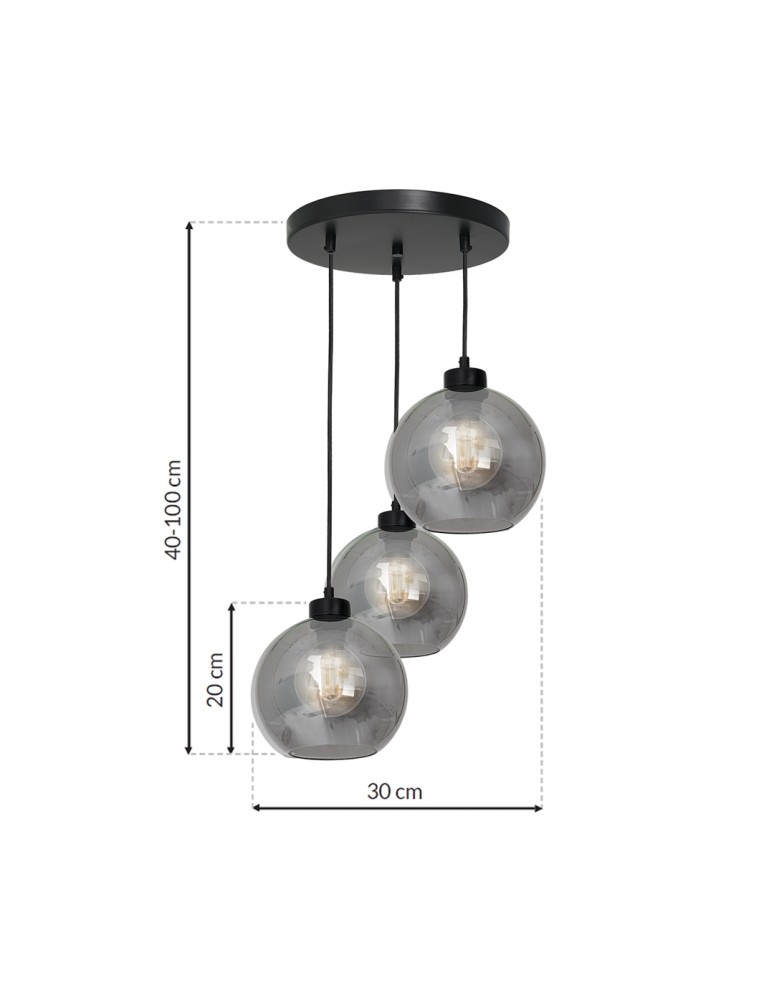 Milagro Lampa wisząca SOFIA SMOKED 3xE27 MLP6583