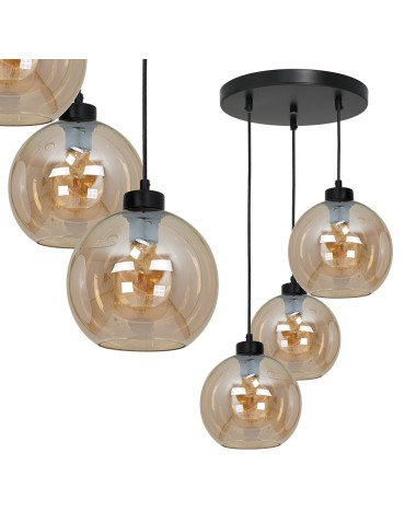 Milagro SOFIA AMBER 3xE27 pendant lamp MLP6584