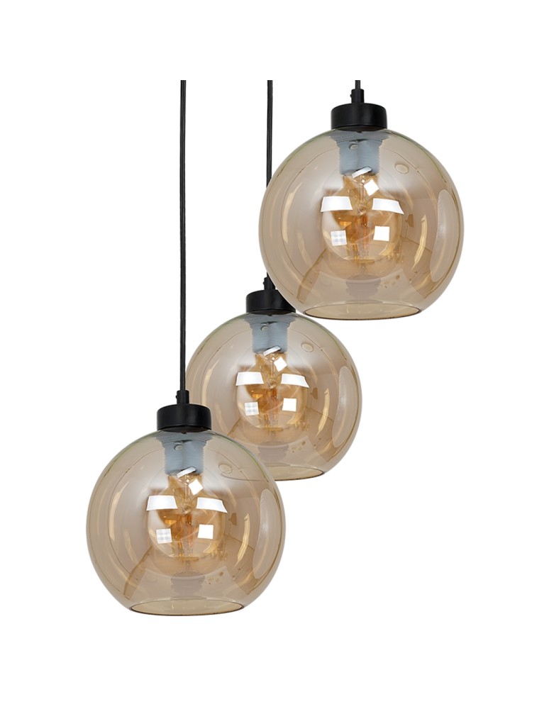 Pendant lamps - Milagro SOFIA AMBER 3xE27 pendant lamp MLP6584 - product kolory-swiatla.pl 3