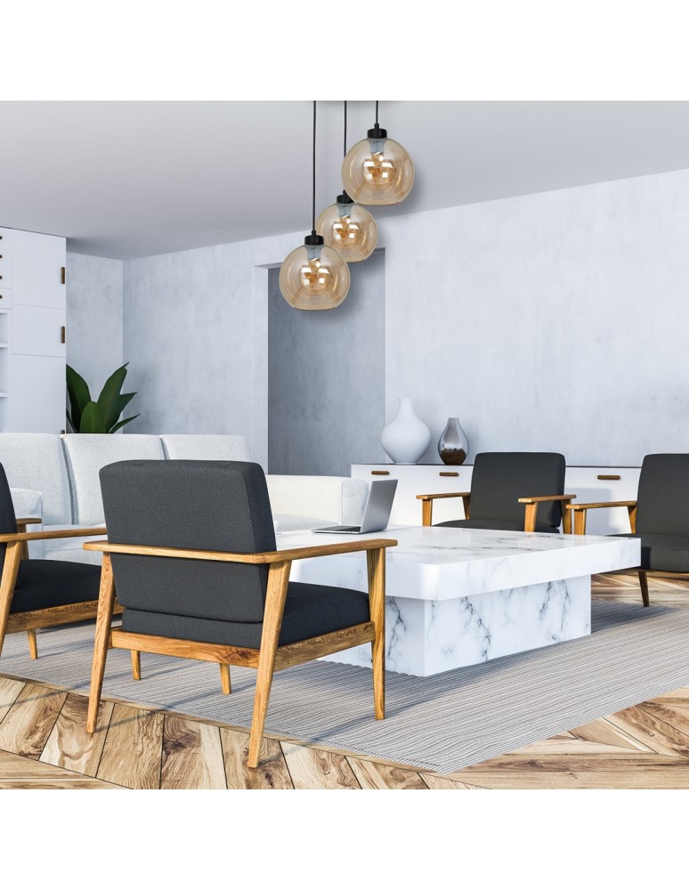 Pendant lamps - Milagro SOFIA AMBER 3xE27 pendant lamp MLP6584 - product kolory-swiatla.pl 5